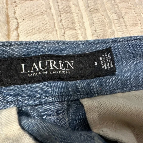 Women’s Lauren Ralph Lauren size 4 chambray pleated wide leg pants - Picture 8 of 9